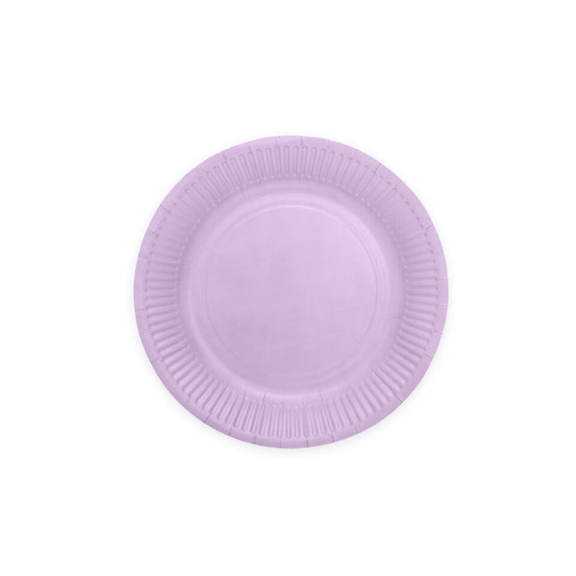 Lila Borden Papier 18cm 8st van WeFiesta koop je bij Partywinkel