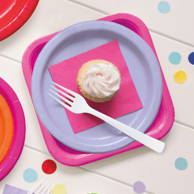 Lila Borden Rond 23cm 16st van Unique koop je bij Partywinkel