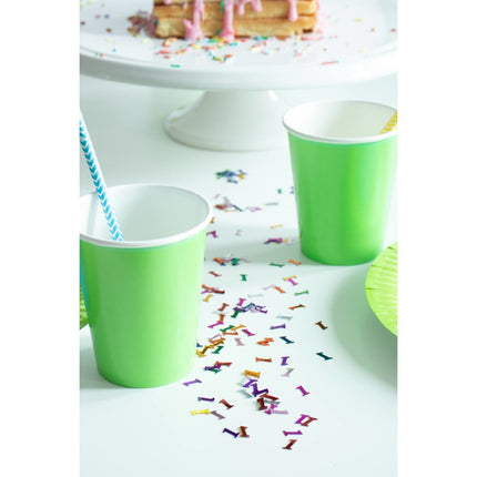 Lime Groene Bekers Karton 350ml 8st van Folat koop je bij Partywinkel