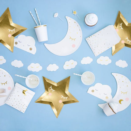 Little Star Star Borden Goud 27cm 6st van Partydeco koop je bij Partywinkel