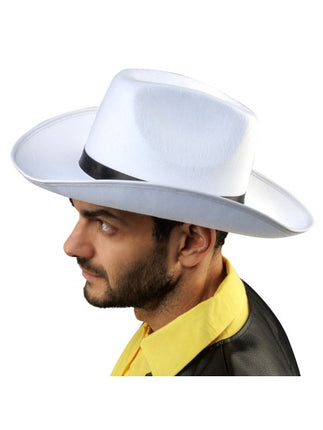 Lucky Luke cowboyhatt, vit, one size
