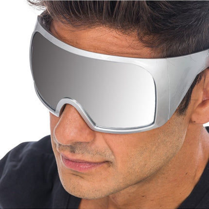 Zilveren Futuristische Maskerbril met Spiegelvizier