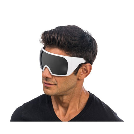 Witte Futuristische Maskerbril met Zwart Vizier