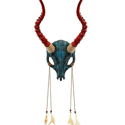 MASKER SHAMAN STIERSCHEDEL MET HORENS EN VEREN van Widmann koop je bij Partywinkel