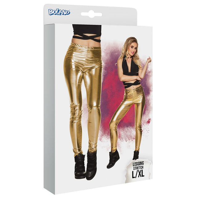 Metallic Gouden Legging L - XL van Boland koop je bij Partywinkel