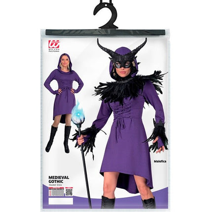 Middeleeuwse Gotisch Kostuum Dames Met Kap Paars van Widmann koop je bij Partywinkel