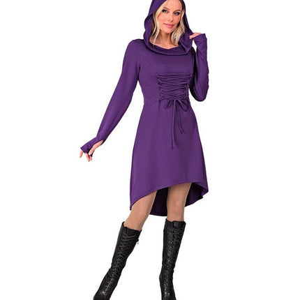 Middeleeuwse Gotisch Kostuum Dames Met Kap Paars van Widmann koop je bij Partywinkel