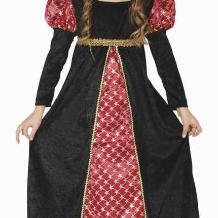 Middeleeuwse Jurk Kind Zwart Rood van Fiestas Guirca koop je bij Partywinkel