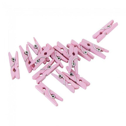 Mini Knijpers Hout Roze 24st van WeFiesta koop je bij Partywinkel