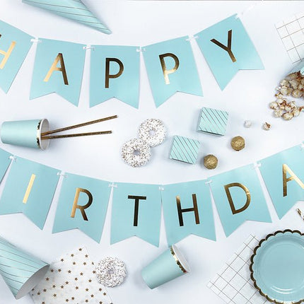 Mint Groene Popcorn Bakjes Goud Gestreept 12,5cm 6st van Partydeco koop je bij Partywinkel