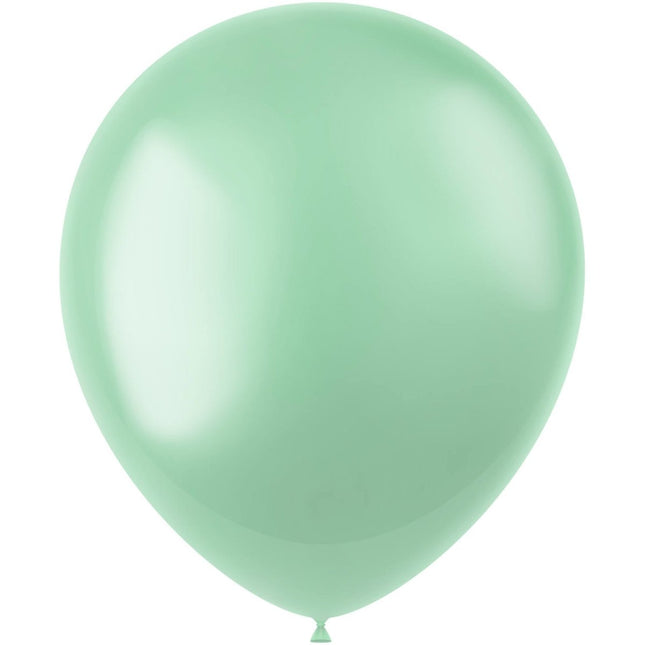 Mintgroene Ballonnen Metallic Minty Green 33cm 10st van Folat koop je bij Partywinkel