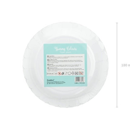 Mintgroene Bordjes Karton Goud 18cm 6st van Partydeco koop je bij Partywinkel