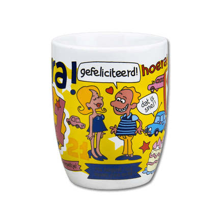 Mok 21 Jaar 12cm van Paper Dreams koop je bij Partywinkel