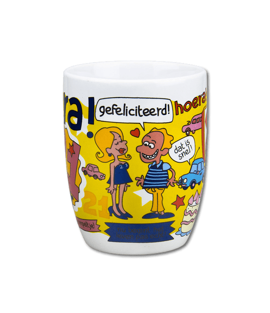 Mok 21 Jaar 12cm van Paper Dreams koop je bij Partywinkel