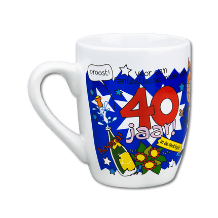 Mok 40 Jaar Man 12cm van Paper Dreams koop je bij Partywinkel
