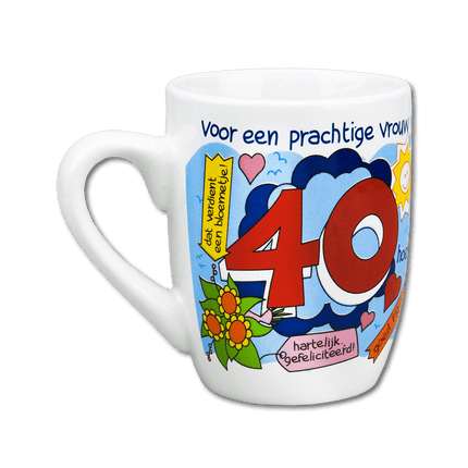 Mok 40 Jaar Vrouw 12cm van Paper Dreams koop je bij Partywinkel