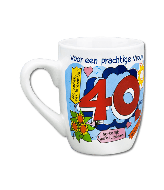 Mok 40 Jaar Vrouw 12cm van Paper Dreams koop je bij Partywinkel