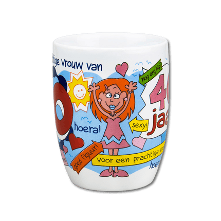 Mok 40 Jaar Vrouw 12cm van Paper Dreams koop je bij Partywinkel