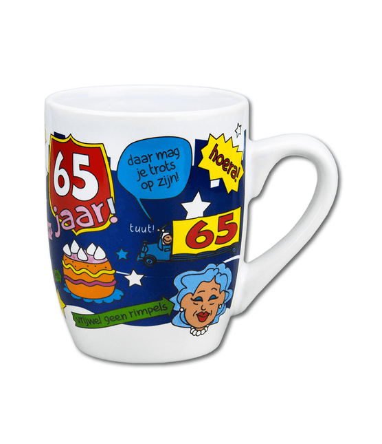 Mok 65 Jaar 12cm van Paper Dreams koop je bij Partywinkel