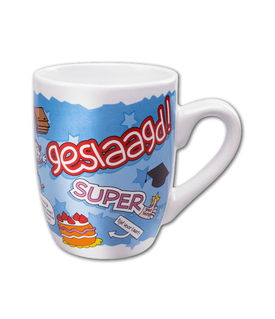 Mok Geslaagd Te Gek 12cm van Paper Dreams koop je bij Partywinkel