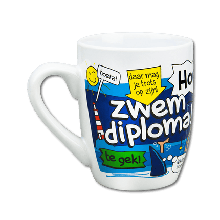 Mok Zwemdiploma 12cm van Paper Dreams koop je bij Partywinkel