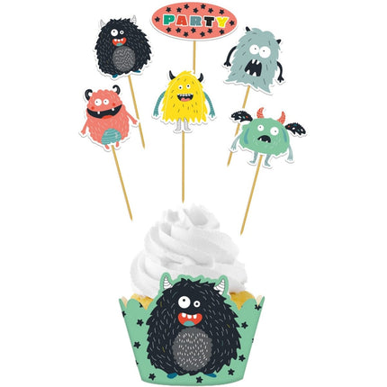 Monster Cupcake Toppers 12 delig van Folat koop je bij Partywinkel