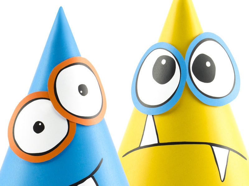 Monster Feesthoedjes 16cm 6st van Partydeco koop je bij Partywinkel