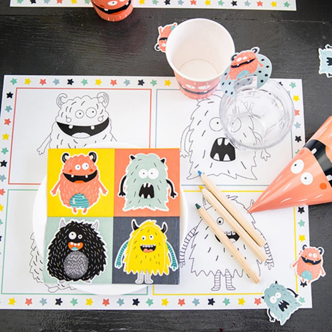 Monster Placemats Kleurplaat Bash 6st van Folat koop je bij Partywinkel