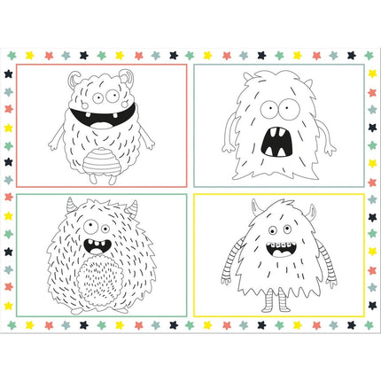 Monster Placemats Kleurplaat Bash 6st van Folat koop je bij Partywinkel