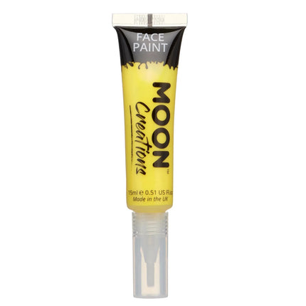 Moon Creations Face Paint with Brush Applicator Yellow 15ml van Moon Creations koop je bij Partywinkel