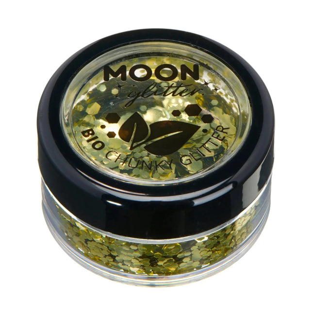 Moon Glitter Bio Chunky Glitter Gold 3g van Moon Creations koop je bij Partywinkel