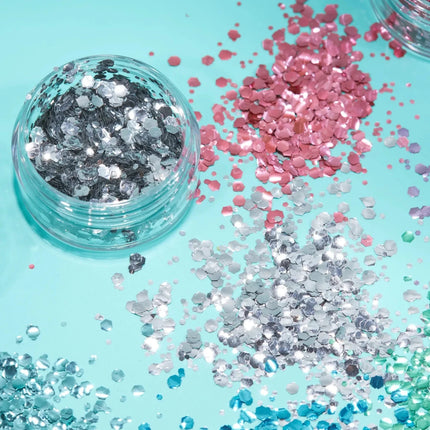 Moon Glitter Bio Chunky Glitter Silver 3g van Moon Creations koop je bij Partywinkel