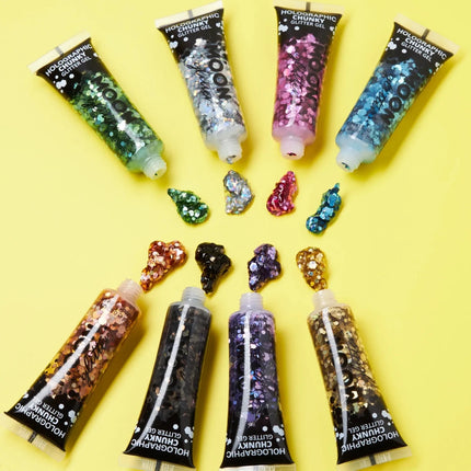 Moon Glitter Holographic Chunky Glitter Gel Purple 12ml van Moon Creations koop je bij Partywinkel