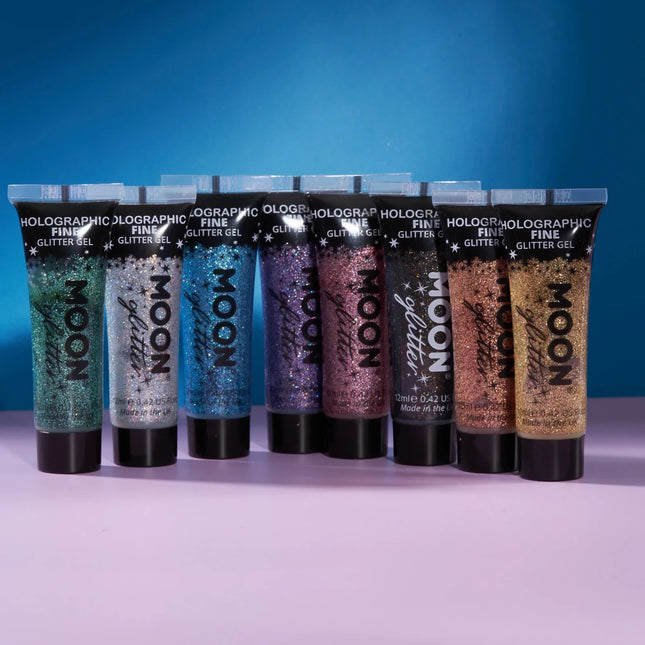 Moon Glitter Holographic Fine Glitter Gel Black 12ml van Moon Creations koop je bij Partywinkel