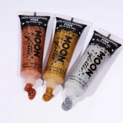 Moon Glitter Holographic Fine Glitter Gel Silver 12ml van Moon Creations koop je bij Partywinkel