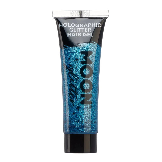 Moon Glitter Holographic Glitter Hair Gel Blue 20ml van Moon Creations koop je bij Partywinkel