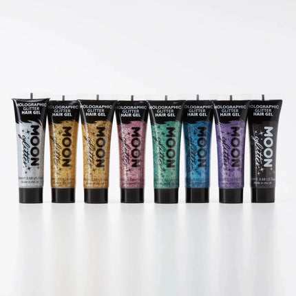 Moon Glitter Holographic Glitter Hair Gel Rose Gold 20ml van Moon Creations koop je bij Partywinkel