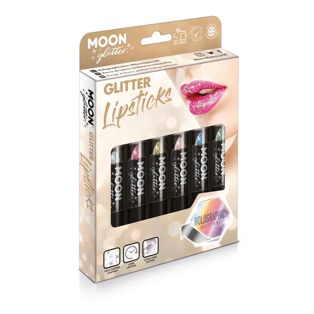 Moon Glitter Holographic Glitter Lipstick Gold 4.2g van Moon Creations koop je bij Partywinkel