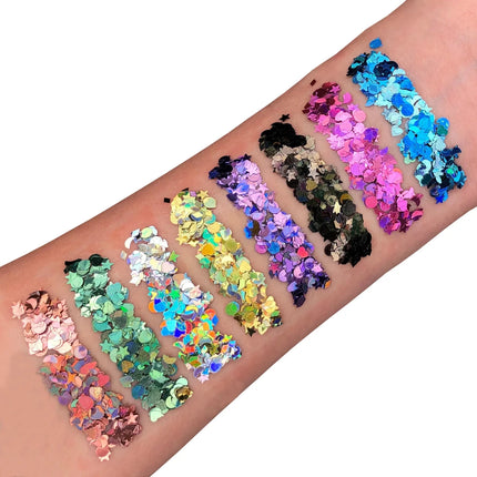 Moon Glitter Holographic Glitter Shapes Pink 3g van Moon Creations koop je bij Partywinkel
