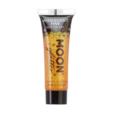 Moon Glitter Iridescent Fine Glitter Gel Orange 12ml van Moon Creations koop je bij Partywinkel