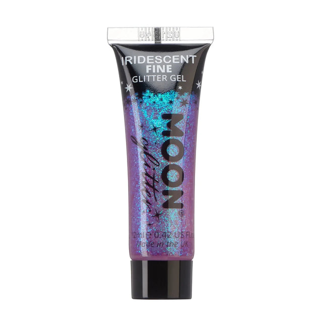 Moon Glitter Iridescent Fine Glitter Gel Purple 12ml van Moon Creations koop je bij Partywinkel