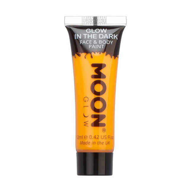Moon Glow Glow in the Dark Face Paint Orange 12ml van Moon Creations koop je bij Partywinkel