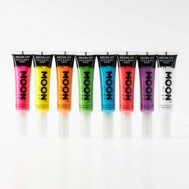 Moon Glow Neon UV Face Paint met Verf Applicator Intense Purple 15ml van Moon Creations koop je bij Partywinkel