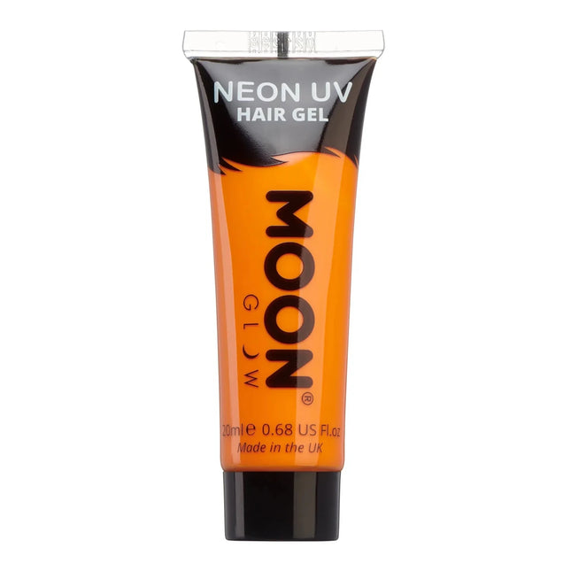 Moon Glow Neon UV Hair Gel Intense Orange 20ml van Moon Creations koop je bij Partywinkel