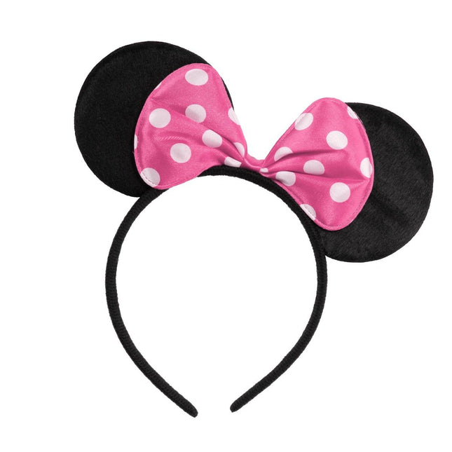 Muis Hoofdband met Roze Strik van Partychimp koop je bij Partywinkel
