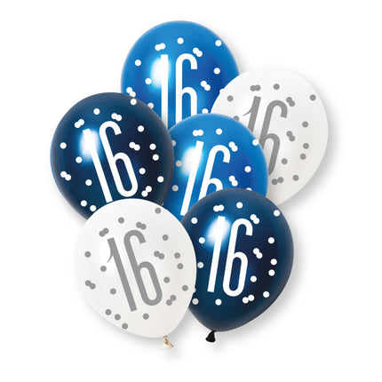 16 Jaar Ballonnen 30cm 6st