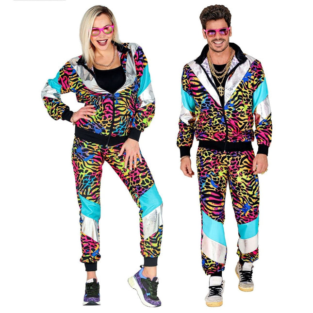 Neon 80S Trainingspak Fout Dierenprint van Widmann koop je bij Partywinkel