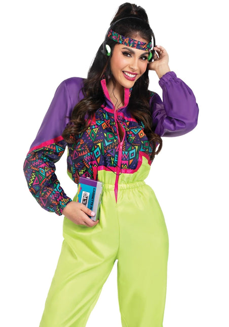 Neon 80S Trainingspak Fout Paars Groen Dames Leg Avenue van Leg Avenue koop je bij Partywinkel