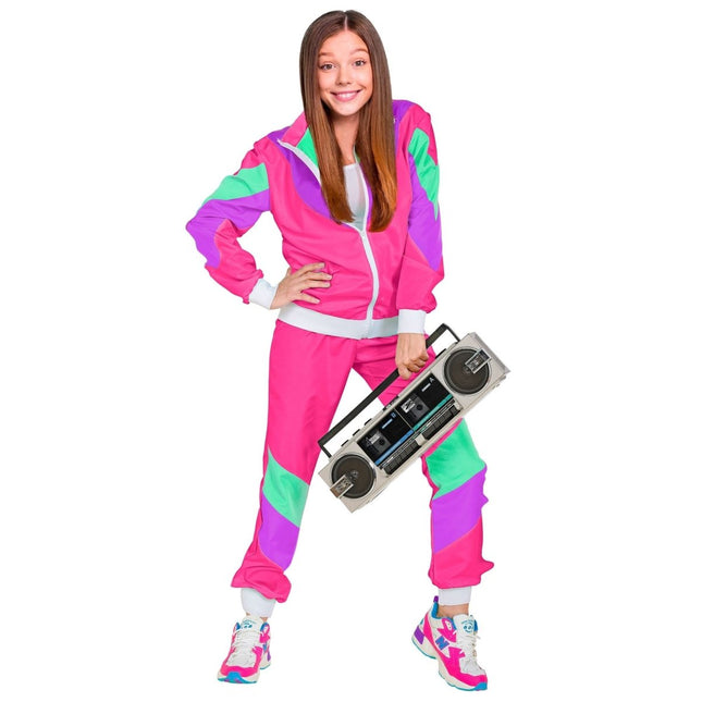 Neon 80S Trainingspak Fout Roze Kind van Widmann koop je bij Partywinkel