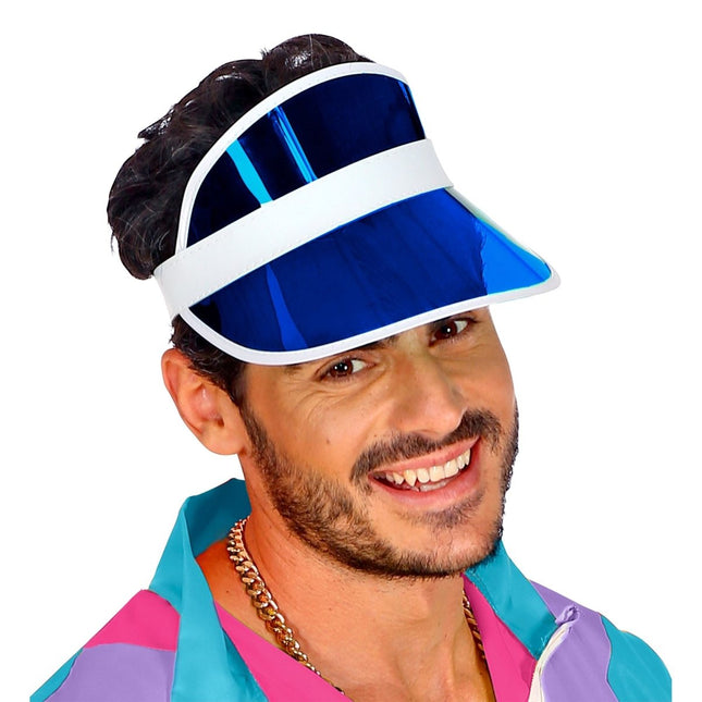 Neon 80S Zonneklep Blauw van Widmann koop je bij Partywinkel